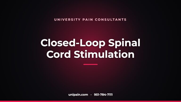 Closed-loop spinal cord stimulation — University Pain Consultants