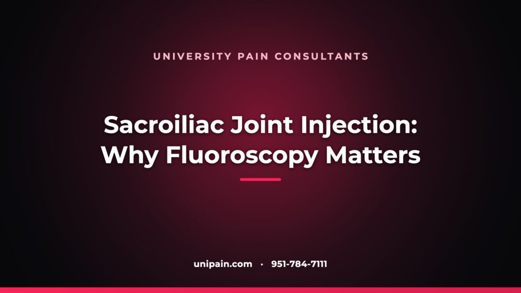 Sacroiliac joint injection: why fluoroscopic guidance matters — University Pain Consultants